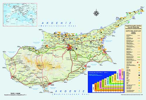 maps of cyprus. North Cyprus Road Map
